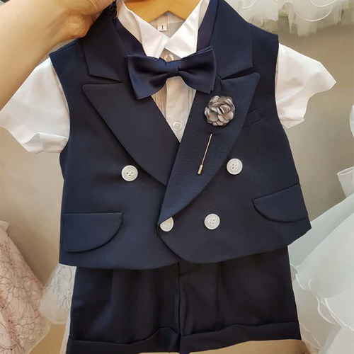 宝宝周岁西服套装英伦儿童