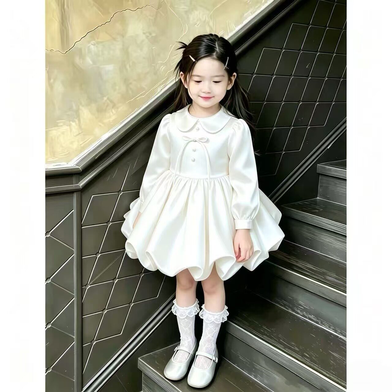 女童连衣裙2026秋季新款儿童洋气时髦公主裙小女孩韩版抓周礼服裙