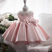 宝宝周岁礼服新款 女童抓周衣服连衣裙儿童公主裙小主持钢琴表演秋