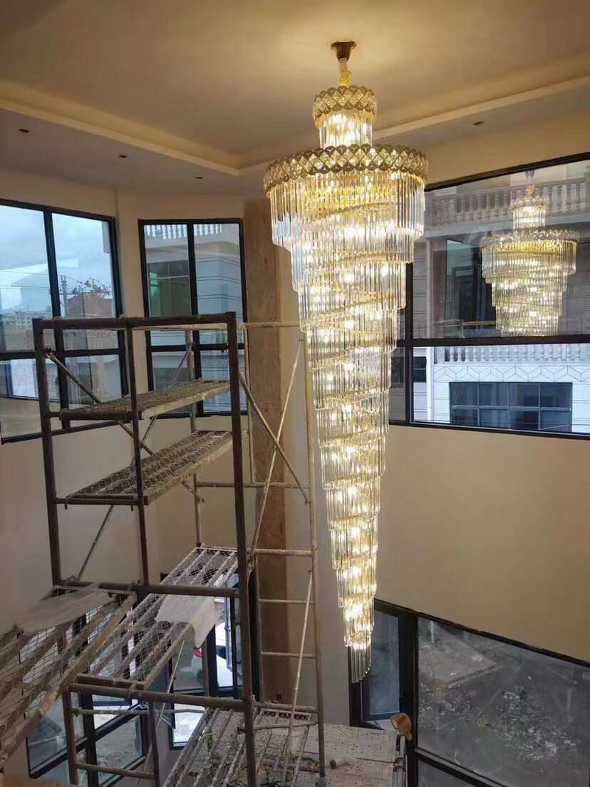酒店大堂吊灯非标工程宴会厅水晶灯具定制别墅展馆大厅售楼部灯饰图片