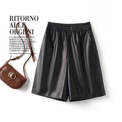 海宁真皮裤女短款2025秋季新款