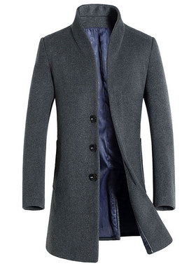 男长款风衣New Style Trench Coat Men Double Breasted Overcoat