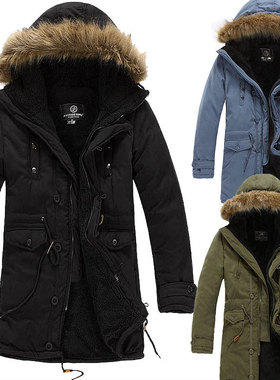 Men fur collar down jackets boy winter hooded man parka coat