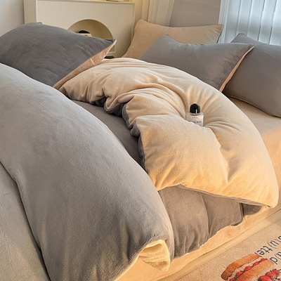 加厚床单被套枕套三四件套Thick bed sheets+duvet covers+pillow