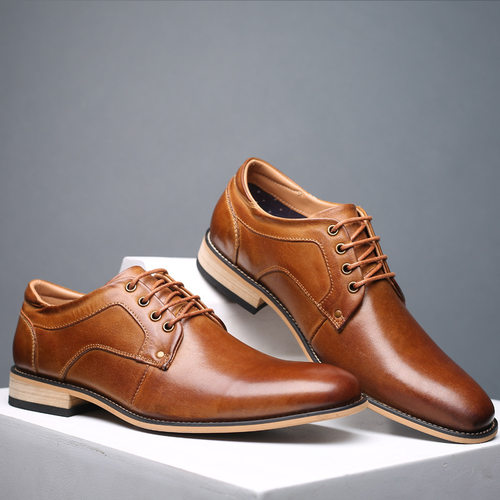 Men's plus-size formal leather shoes男式大码正装头层牛皮皮鞋