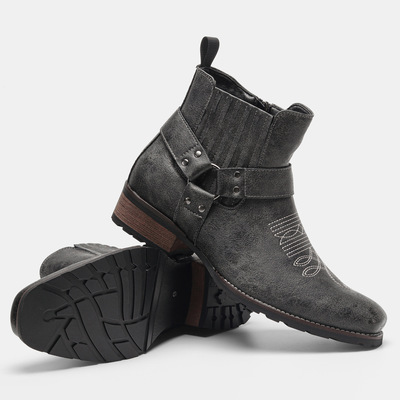 Pointed Chelsea boots 复古西部牛仔靴做旧尖头短靴切尔西马丁靴