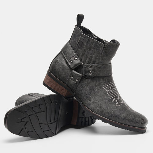 Pointed Chelsea boots 复古西部牛仔靴做旧尖头短靴切尔西马丁靴