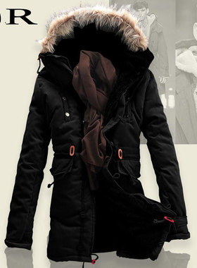 Mens fur collar hoody jacket winter Wool hooded Jackets 棉衣