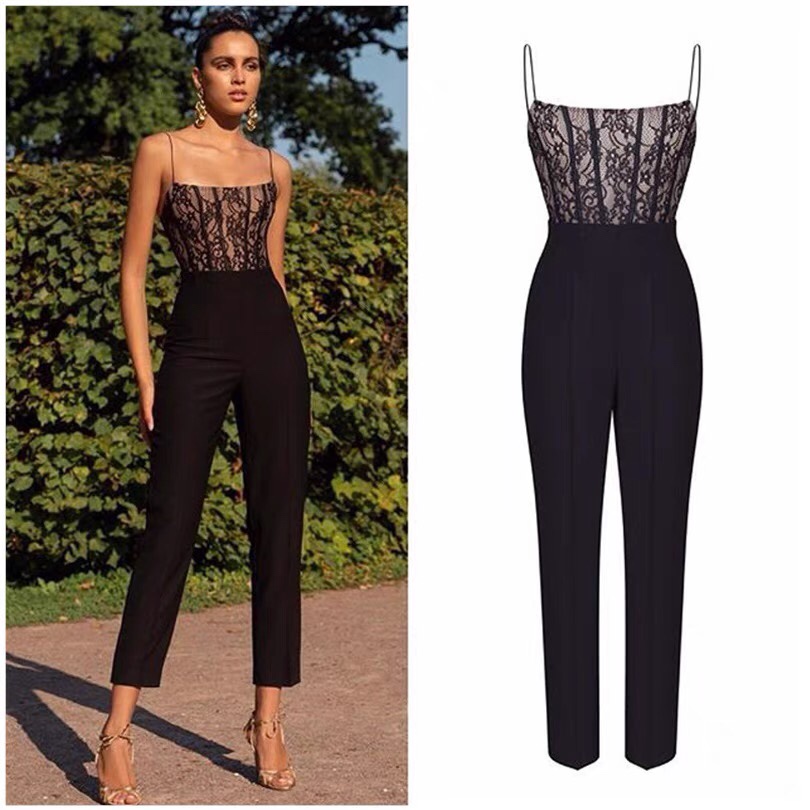 african womens fashion high waisted flaring slim jumpsuit