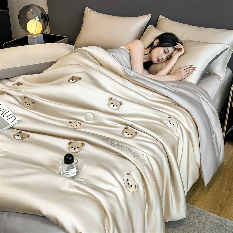 夏季凉被四件套空调被 Bed sheet+duvet cover+pillowcase summer