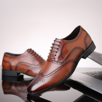 Business Pu Leather Lace-up Footwear Formal Shoes for Men