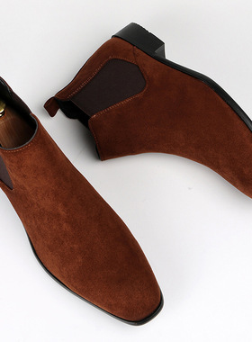 男士切尔西靴小方头短靴Men Chelsea boots with toe short boots