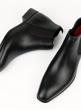 40~48 Chelsea Boots Men Comfortable PU Leather Shoes男鞋短靴