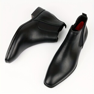 40~48 Chelsea Boots Men Comfortable PU Leather Shoes男鞋短靴