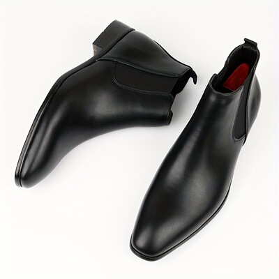 40~48 Chelsea Boots Men Comfortable PU Leather Shoes男鞋短靴