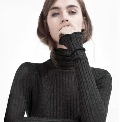 高领羊毛针织衫堆堆领毛衣软糯