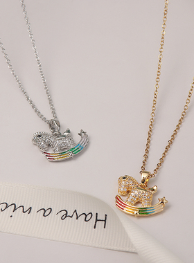 马年项链彩虹锁骨链本命年女朋友