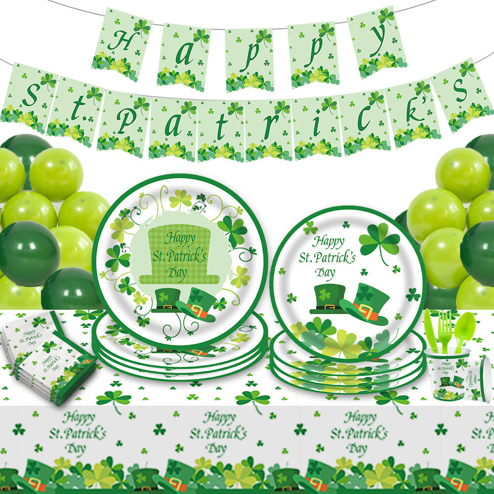 圣帕特里克节派对装扮用品纸盘St. Patrick's Day Party Supplies