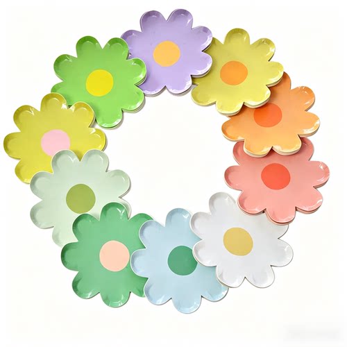 花朵形状纸盘生日婚礼派对装扮餐具 Flower Shaped Paper Plates