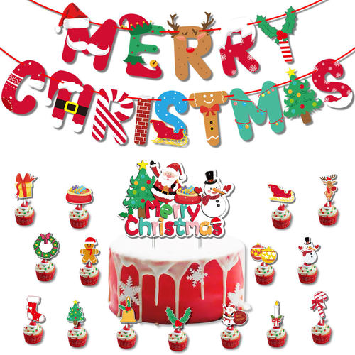 圣诞节派对拉旗节日装扮用品 Christmas Banner Party Supplies