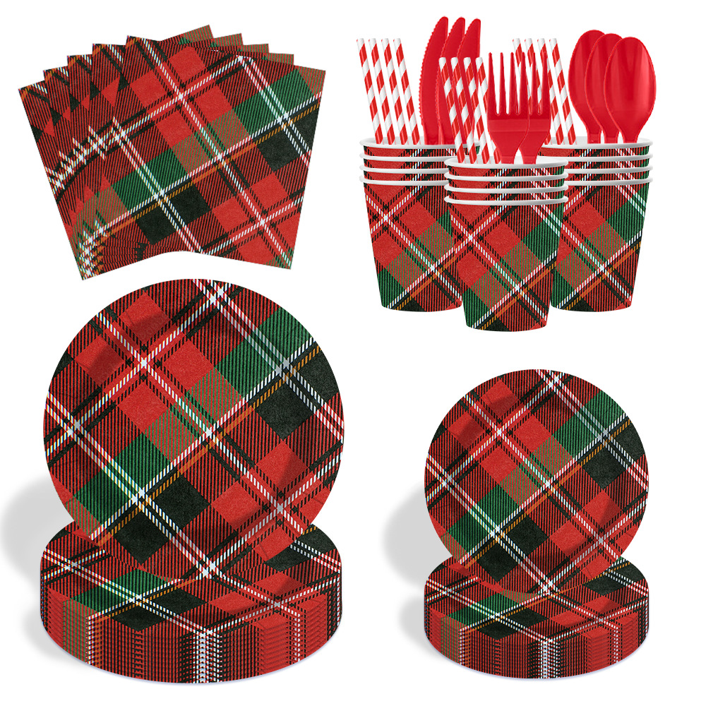 圣诞节派对一次性纸盘 Christmas Party Supplies Paper Plates