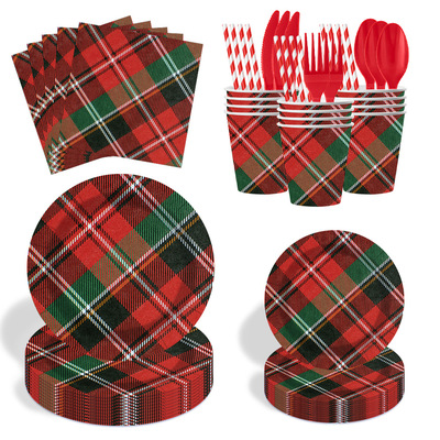 圣诞节派对一次性纸盘 Christmas Party Supplies Paper Plates