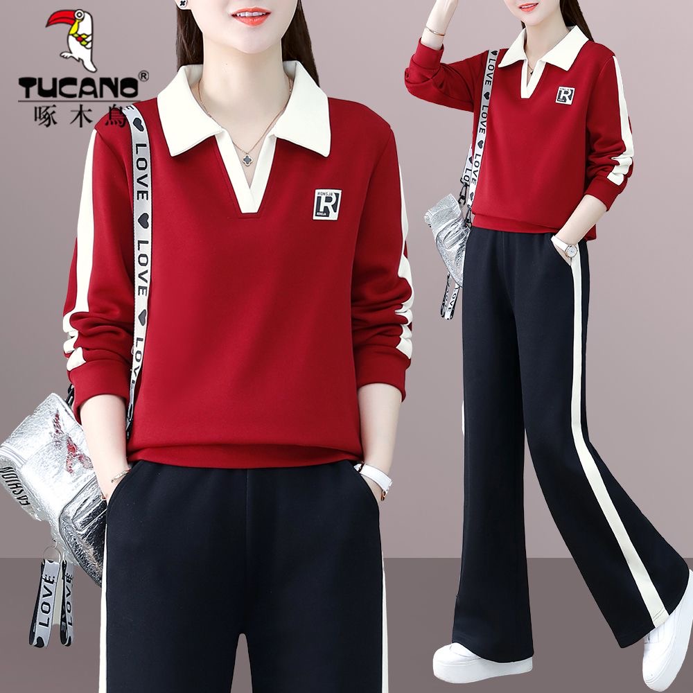 啄木鸟新款女士休闲运动套装