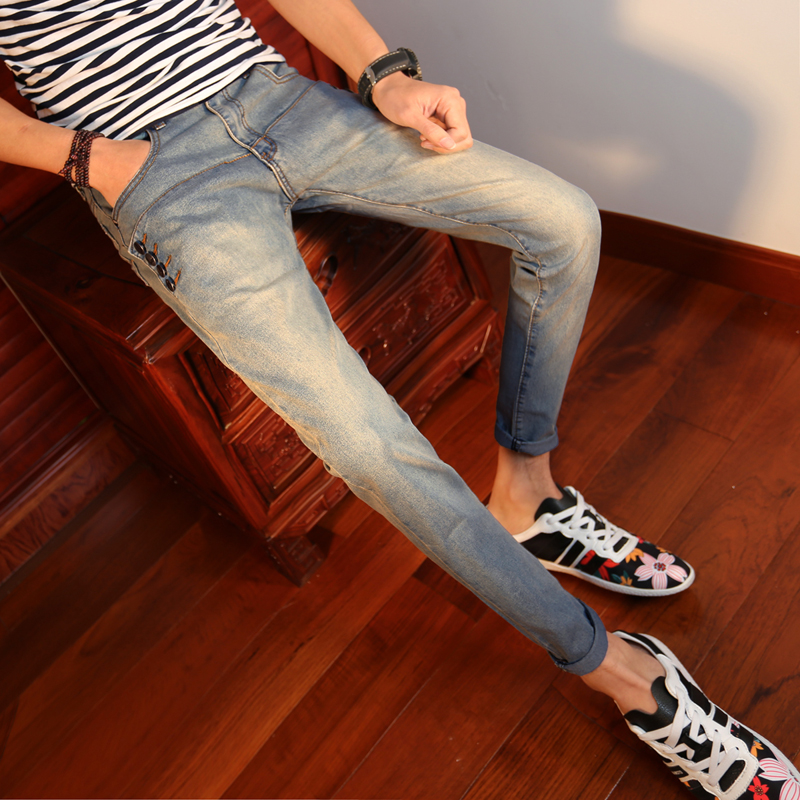 Jeans pour adolescent pieds Slim en coton pour été - Ref 1465239 Image 1