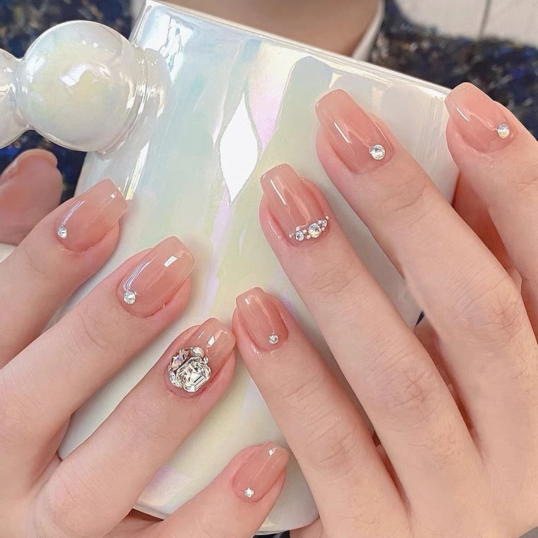 媛满【白富美】白开水华妃摸脸纯手工穿戴式美甲长短款