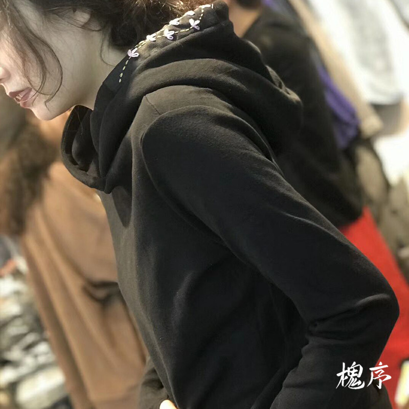 槐序棉麻卫衣2020新款女潮ins宽松韩版春秋薄款bf慵懒风女装百搭