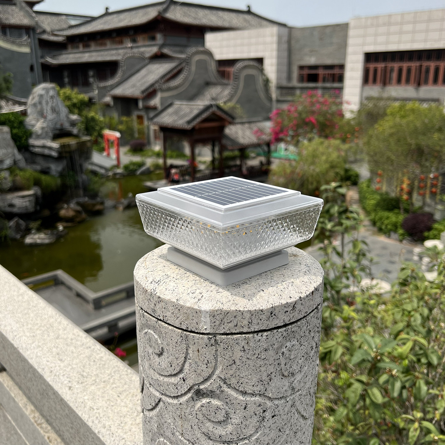 太阳能户外防水柱头灯别墅庭院大门围墙柱子灯农村院子栏杆门柱灯