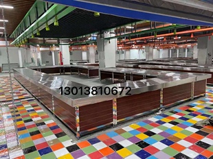 承接农贸市场改造新建农改超升级蔬菜架pe菜板猪肉分割台生鲜设备