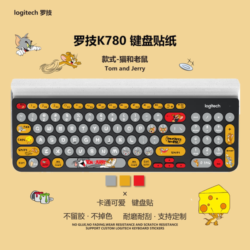 猫和老鼠贴纸适用于罗技k780键盘贴纸卡通动漫可爱个性创意贴纸