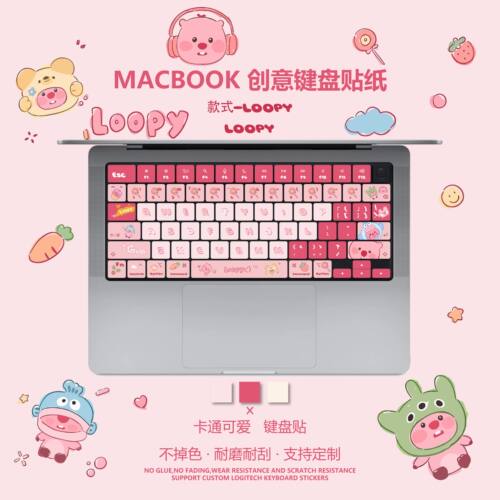 loopy适用于2022苹果MacBook键盘贴纸Pro14寸Air13笔记本贴纸