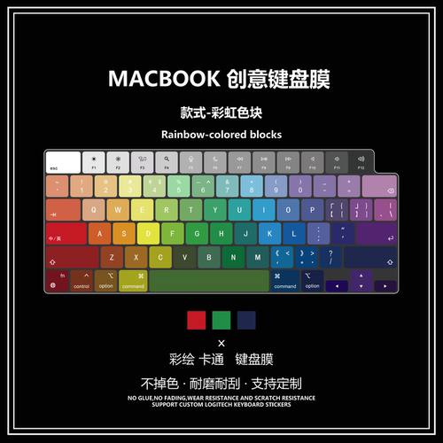 彩虹键盘膜macbook键盘膜neo适用苹果键盘膜Pro14/15/16寸笔记本
