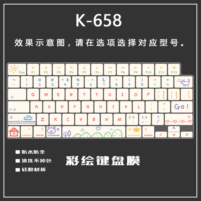 适用于2022苹果MacBook键盘膜Pro14寸Air13新款笔记本膜可爱卡通