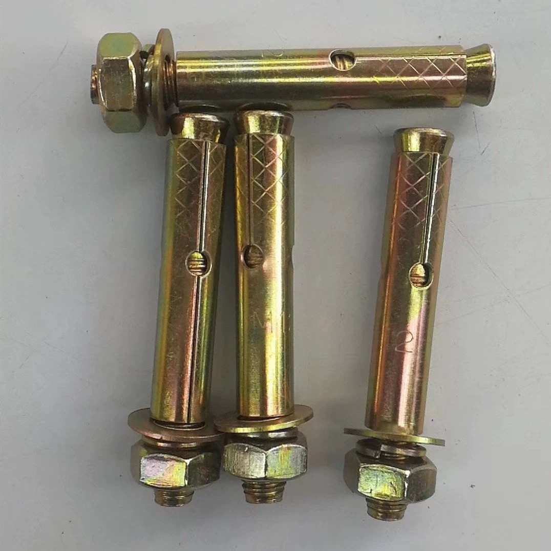 国标镀彩锌膨胀螺丝带孔膨胀螺栓吊顶小头拉爆膨胀丝m6m8m10m12