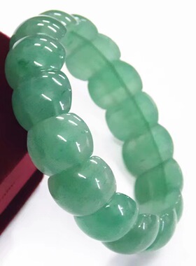 天然a级东陵玉手排绿东陵手串晶莹时尚大气翠绿色玉石女款