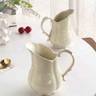 法式 外贸出口 古典浮雕陶瓷南瓜条纹咖啡壶花瓶摆件 Garden Annie