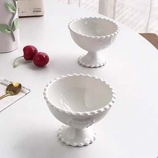 韩版 外贸订单 甜美珠点爱心蝴蝶结高脚甜品碗雪糕杯 Garden Annie