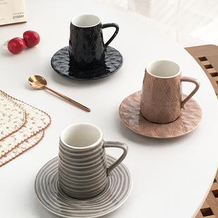 北欧风格 外贸订单 简约纯色几何浮雕下午茶咖啡杯 Garden Annie