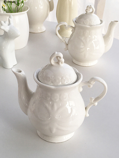 法式 外贸订单 浮雕精致陶瓷下午茶小容量浓缩咖啡壶 Garden Annie