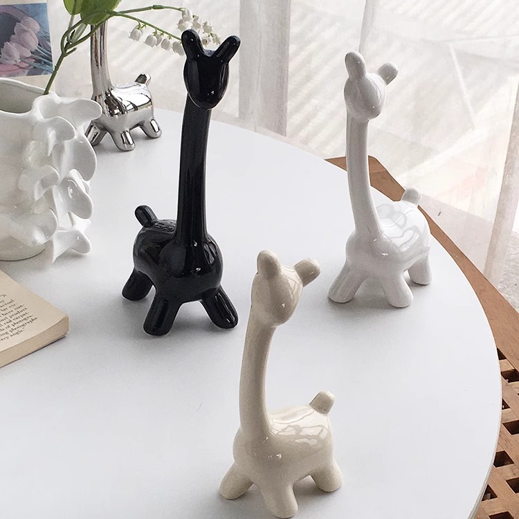 Annie Garden 外贸订单 欧式轻奢陶瓷小鹿摆件客厅玄关柜装饰微瑕