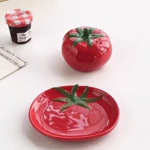 手绘西红柿创意小众设计感餐具番茄造型碟 外贸原单 Annie Garden