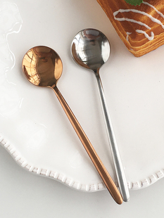 Annie Garden  韩式不锈钢金色咖啡勺子搅拌勺可爱小勺甜品奶茶勺