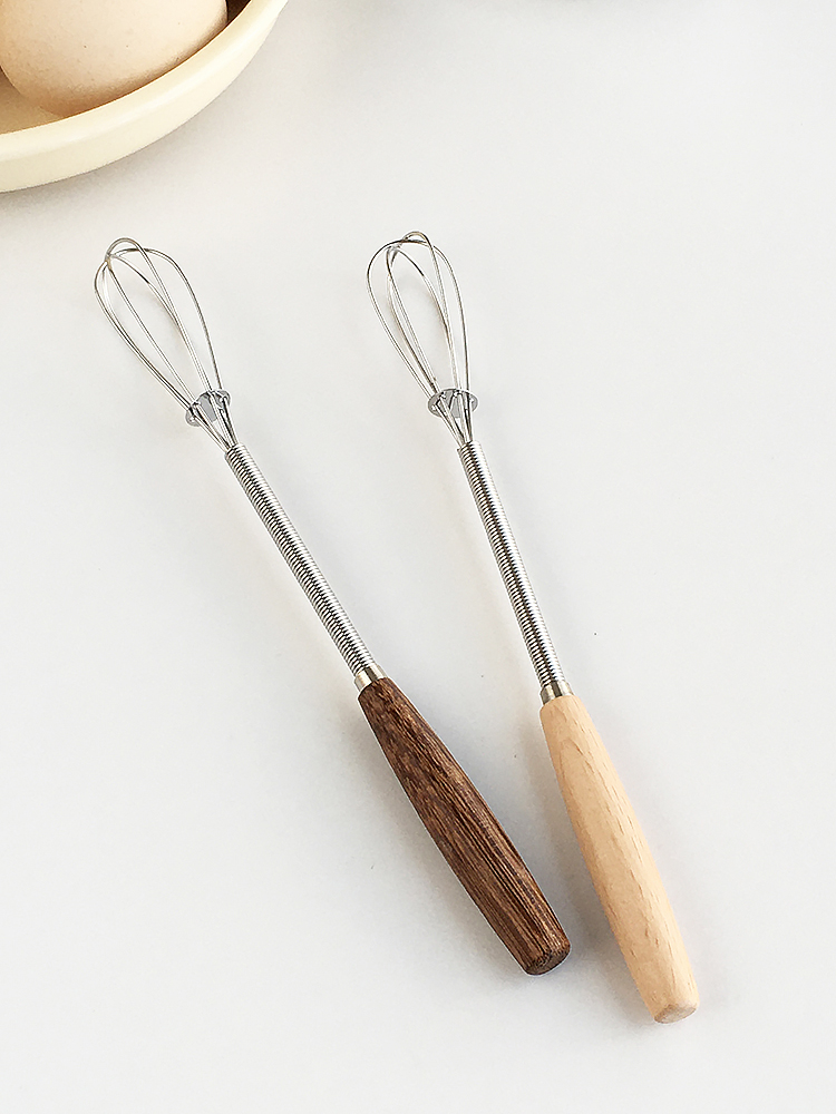 Annie Garden 韩国ins家用厨房实木手柄迷你不锈钢打蛋器奶茶搅拌