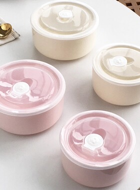 Annie Garden 大厂订单 陶瓷带盖密封保鲜碗上班可微波炉加热饭盒