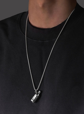 新款潮流嘻哈卫衣链经典可乐瓶项链男情侣款毛衣链女小众个性配饰