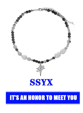 新款原创串珠星芒小众设计黑白珍珠项链女高级感手工锁骨链