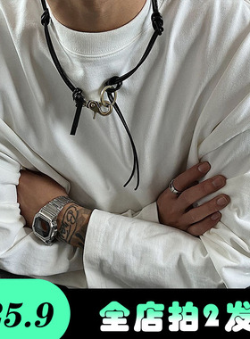 新款韩小众设计风格钥匙扣皮项链